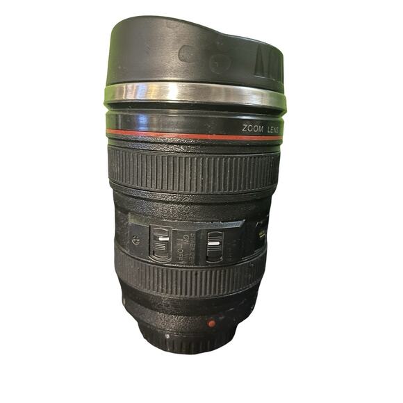 Camera Lens Coffee Mug Cup 24-105 Travel Stainless Steel Leakproof Lid Insulated - Picture 2 of 7